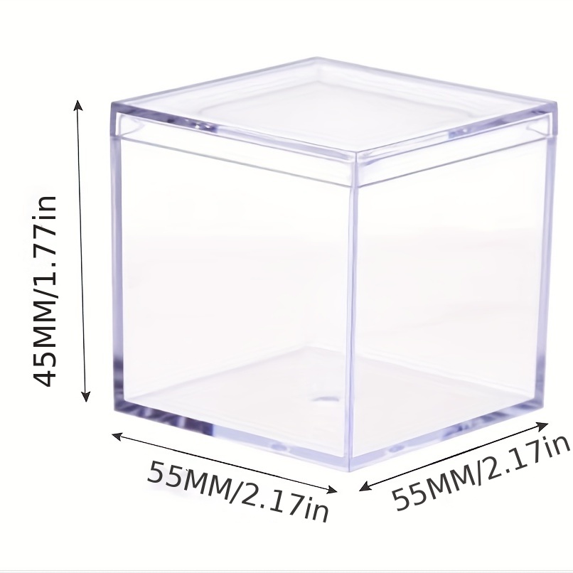 Clear Pet Plastic Storage Boxes 24 Pack 2x2x2