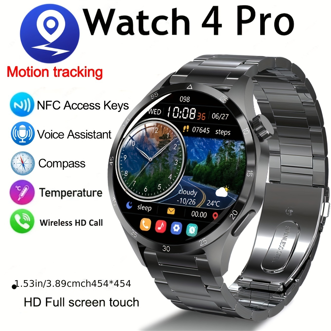 

New Men's Smartwatch With 1.53-inch High-definition Screen, Wireless Communication, Outdoor Multiple Modes, Sports Smartwatch