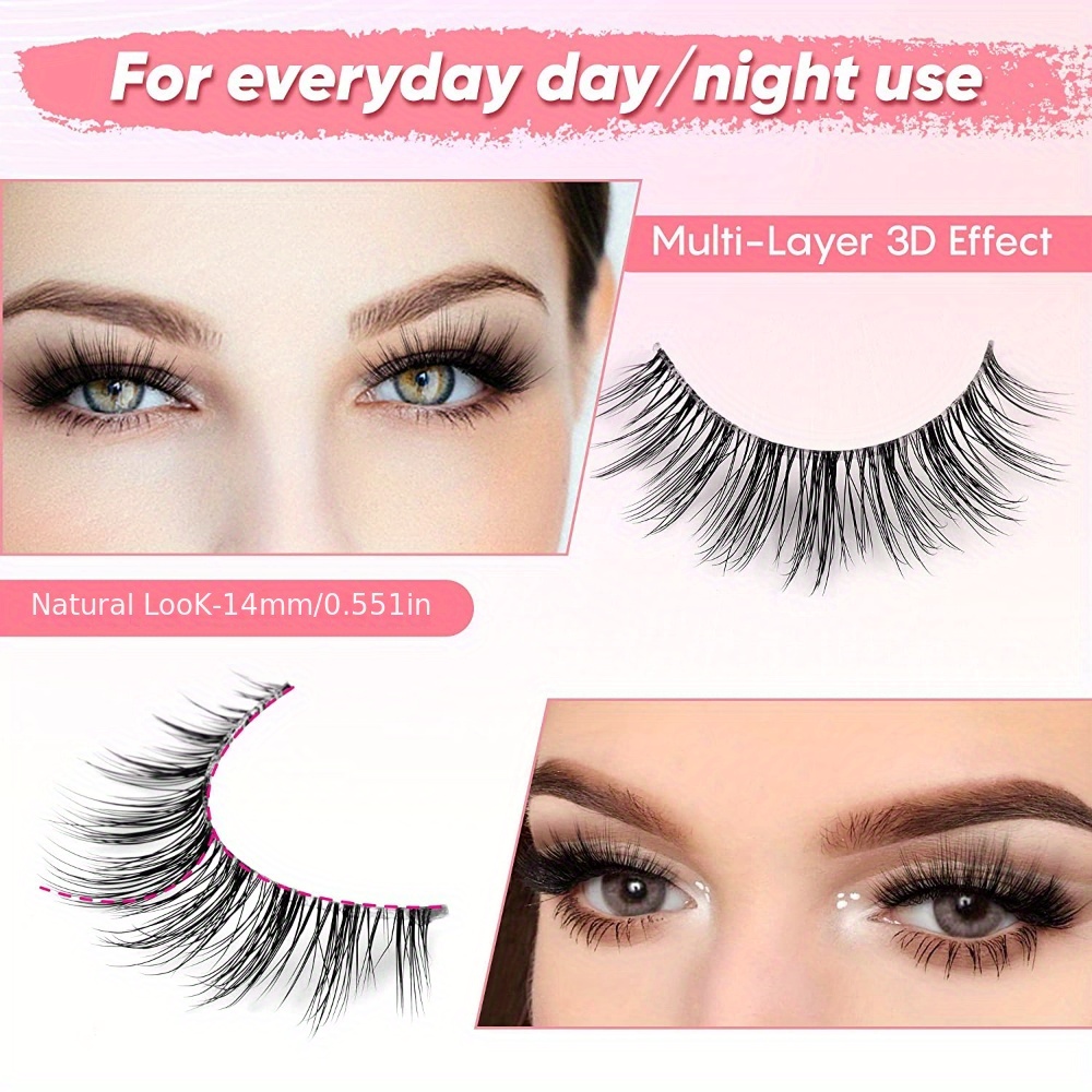 Natural Look 3D False Eyelashes Soft Volume Lashes 14mm