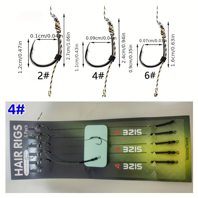 6pcs/set Ready-Made Carp Fishing Hair Rigs - Size 6#8#10 Hooks - Essential  Tackle for Successful Carp Fishing