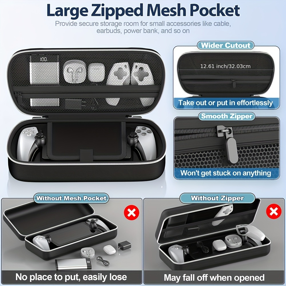 PS Portal Case with Built-in Screen Protector - Shockproof, Non-Drop Handheld Travel Carrying Bag for Storage, Portable, Anti-Collision