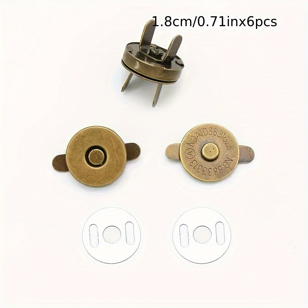 TEMU 6 Sets Of Magnetic Snaps, 1.8cm 4cm , 5 Colors: Silver, Bronze, Rose Golden, , Gunmetal Black, Metal Magnetic Clasps, Suitable For Crafts Sewing