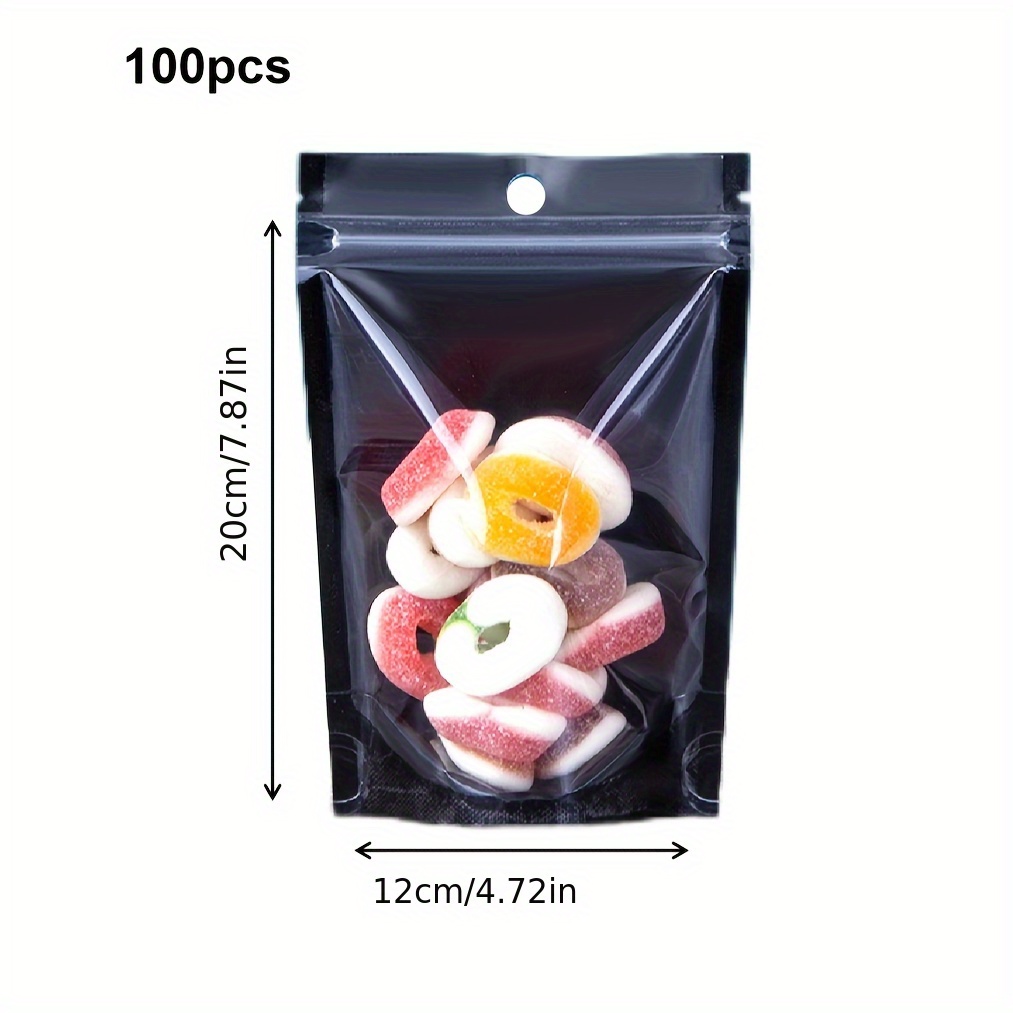 TEMU 100pcs Pack Of Colorful Yin-yang Self-standing Resealable Bags, Aluminum Foil Sealed Pouches For Dried Fruits, Flower Tea, Loose Leaf Tea,