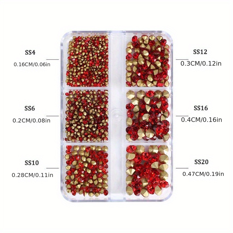 Transparent Red Color Rhinestones Ss4 ss16(1.5mm ) For Diy - Temu