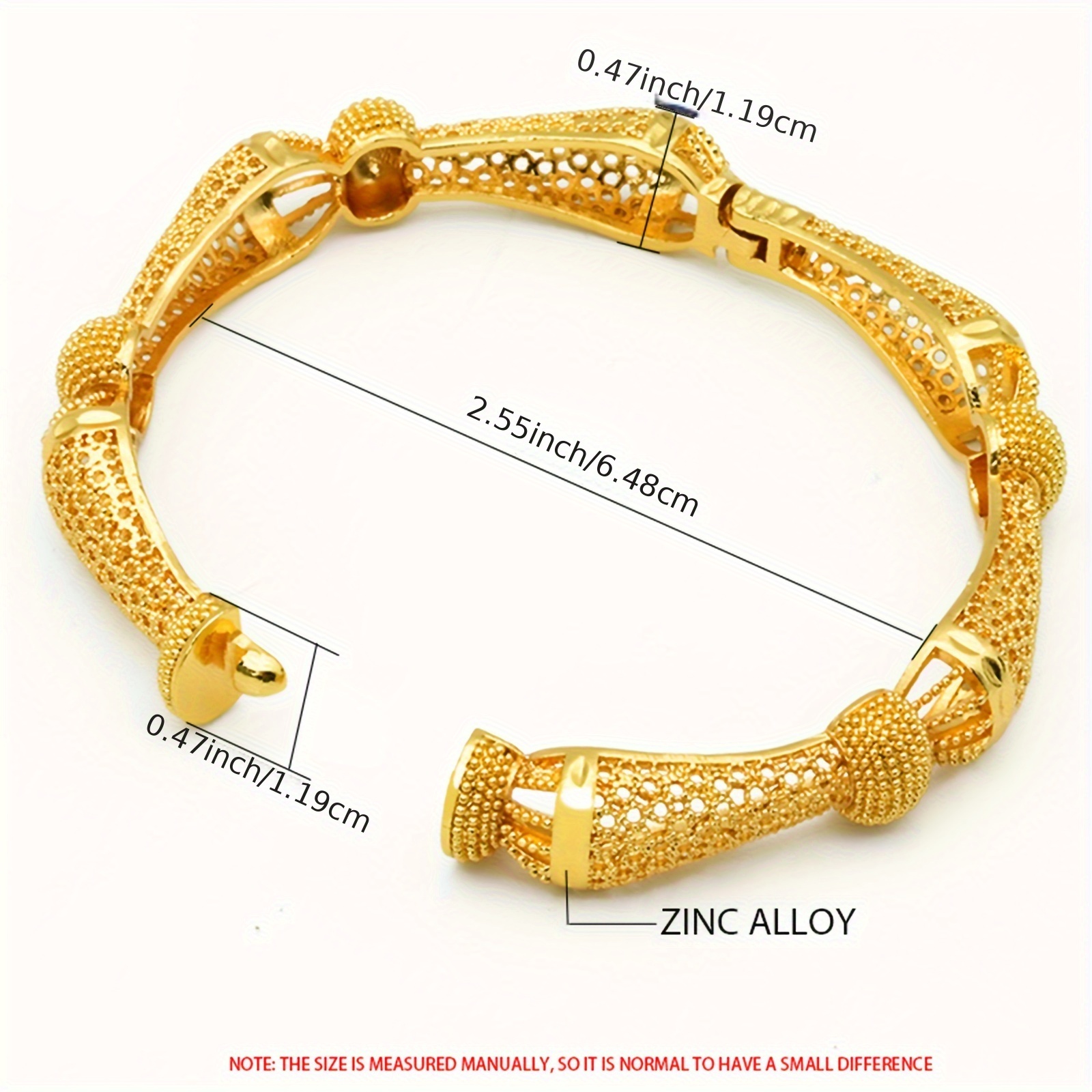 4pcs set of elegant golden cuff bangles zinc alloy   weddings parties bangle bracelet details 2