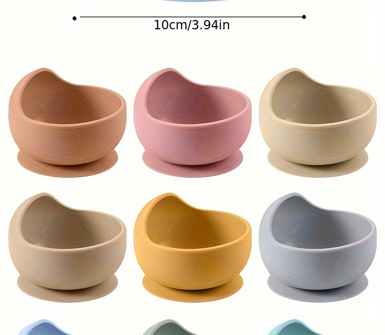 1pc childrens silicone suction cup bowl feeding tableware anti slip training for infants and young children learning to eat     food bowls details 8