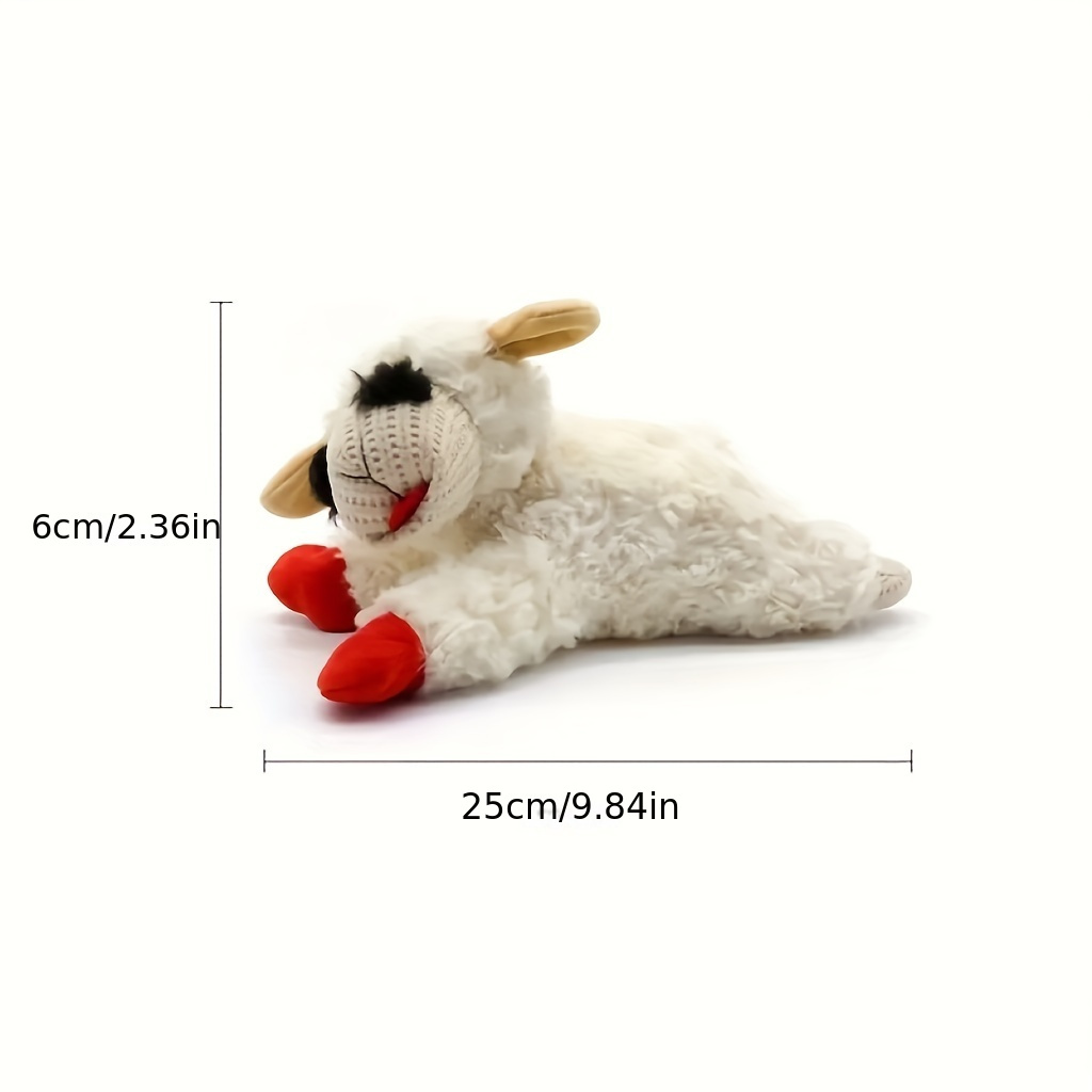 1pc sheep design pet grinding teeth squeaky plush toy durable chew toy for dog interactive supply 2