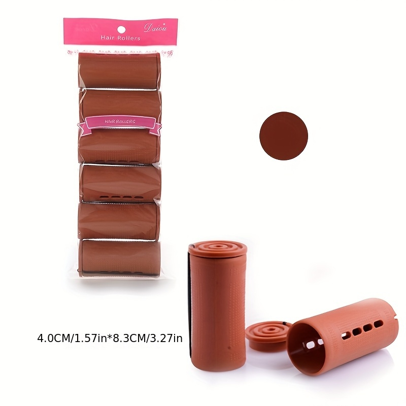 TEMU 6pcs Large & Extra Large Professional Hair Curling Rollers - Rollers With Elastic Bands For Styling, Natural Hair, Curlers - Diy Hair Styling