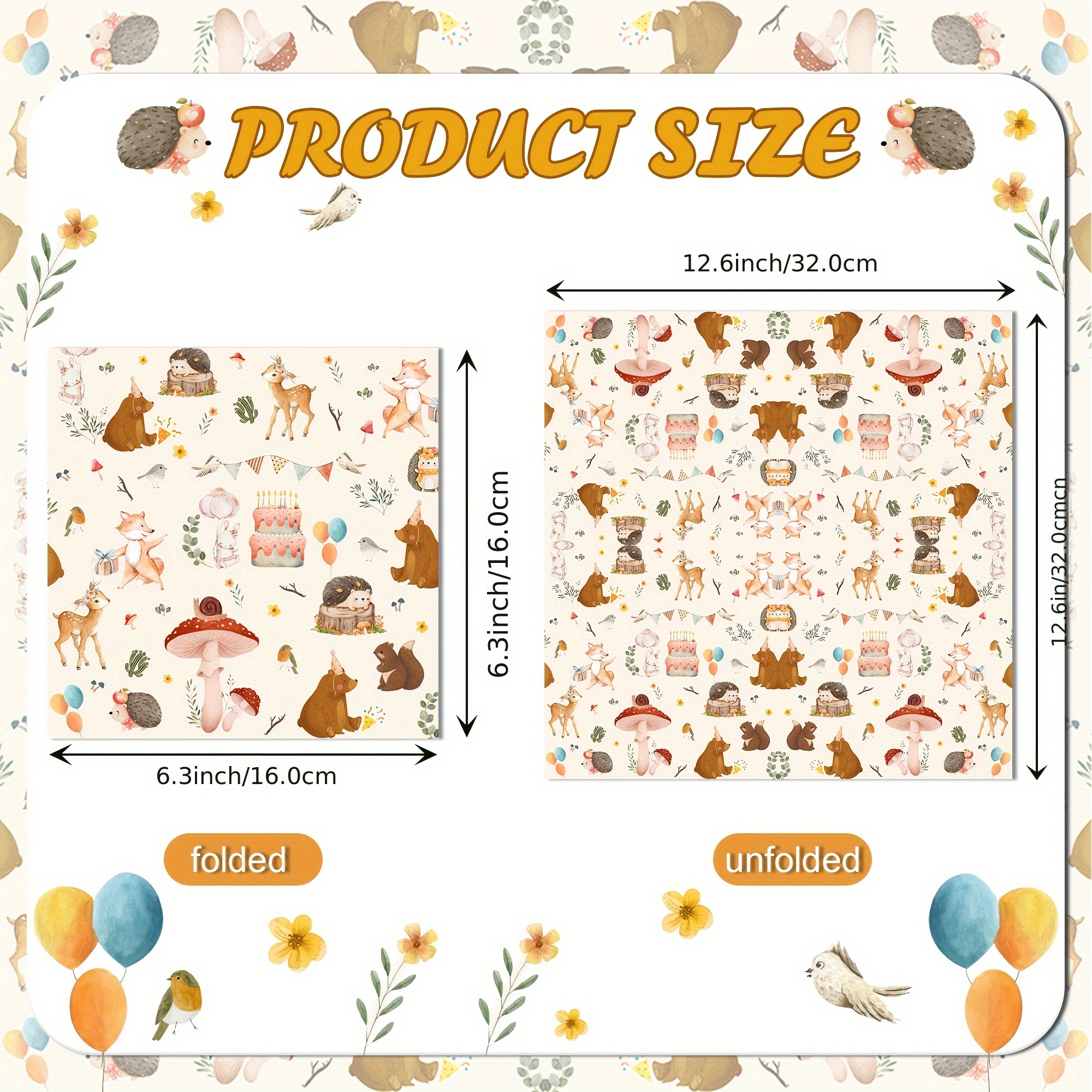 Image of Set Of 20 Disposable Paper Napkins Featuring A Wildlife Design Animals, Perfect For Holiday Dinners And Birthday Celebrations For Halloween、christmas
