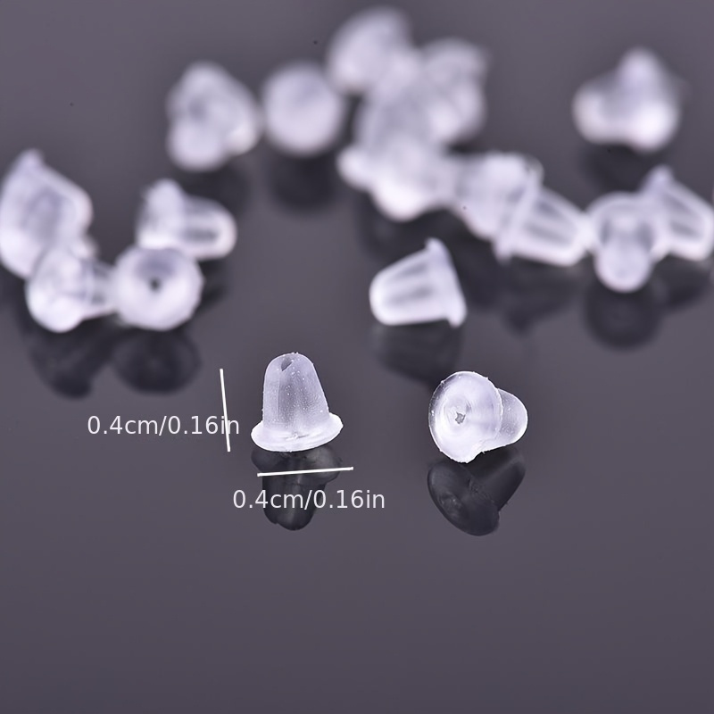 20 Fermagli Per Orecchini In Silicone Ipoallergenico - Trasparenti, 9.6x7.5mm, Per Orecchini Pendenti - Foto 5