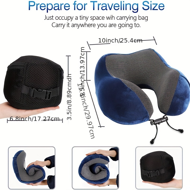 Travel Pillow Memory Foam U-shaped Cervical Neck Pillow Lightweight  Traveling AA