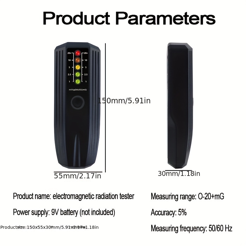 Dosimetro portatile Misuratore EMF Rilevatore di radiazioni  elettromagnetiche Monitor Tester di radiazioni ad onde ad alta precisione  per uso domestico - Temu Italy