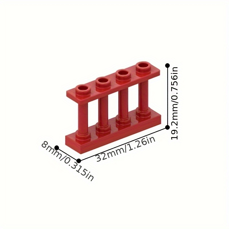 10pcs Building Blocks + Corner Posts 1x4x2 Fence 4x4x2 - Compatible with Archite