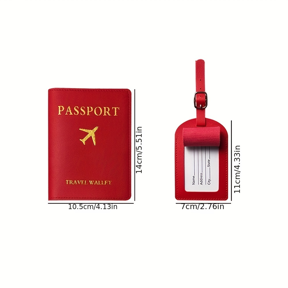 Passport Cover Protector Leather Id Case Card Holder Travel Wallet  Accessories 2pcs
