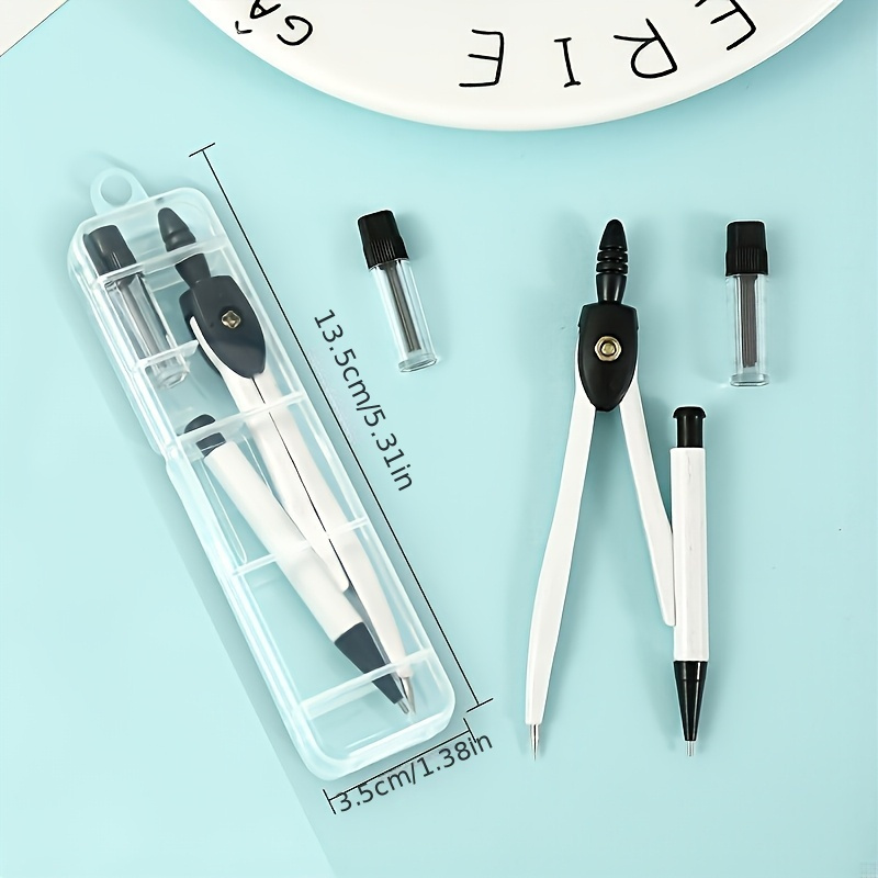 TEMU Geometric Compass, Transparent Plastic Drawing Tools Kit For School Exams And Art Projects, Pair Of Compasses, , College, Enfant, Compass Maths,