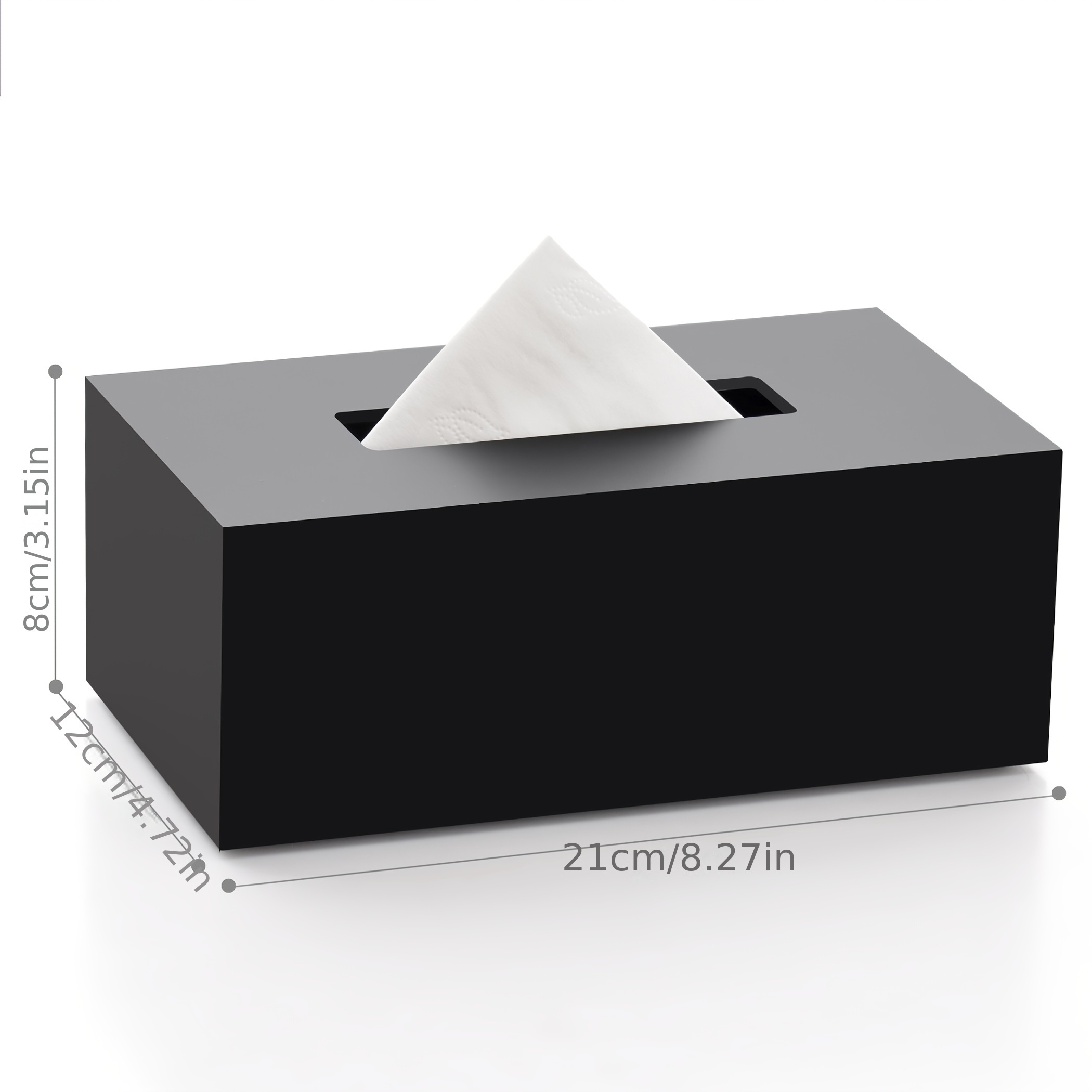 Acrylic Black Minimalist Tissue Box Holder | Durable Kitchen & Dining Decor Accessory For Home, Hotel, Office & Restaurant | Elegant Tissue Box, Contemporary Style