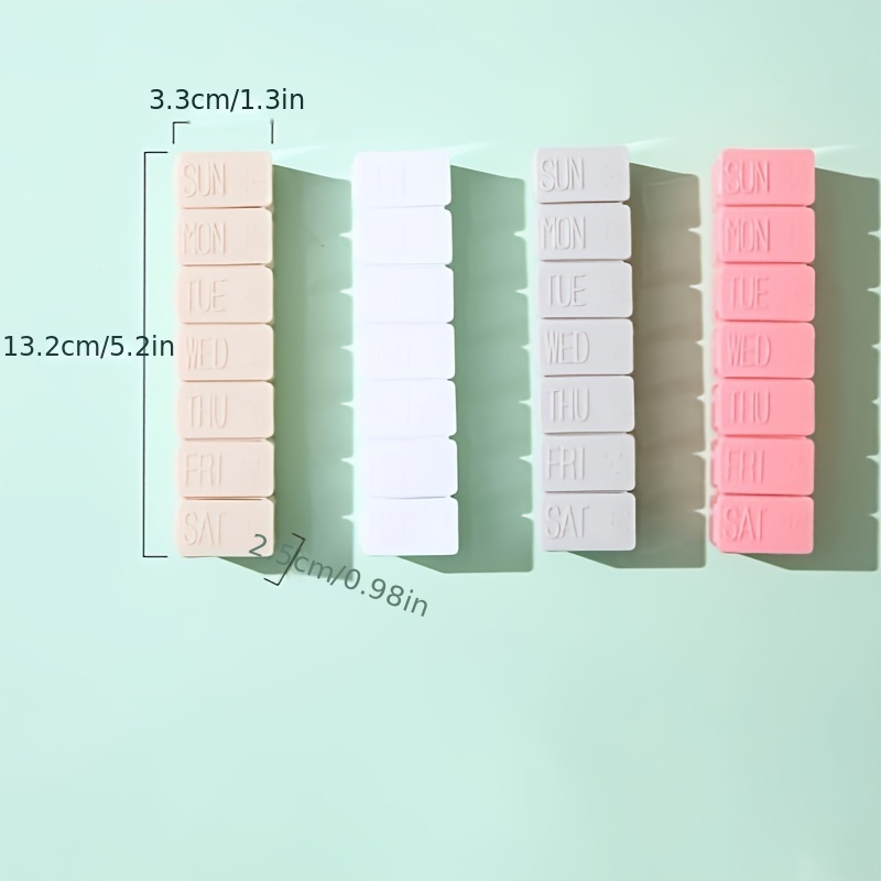 Portable Weekly Pill Box with Seven Compartments