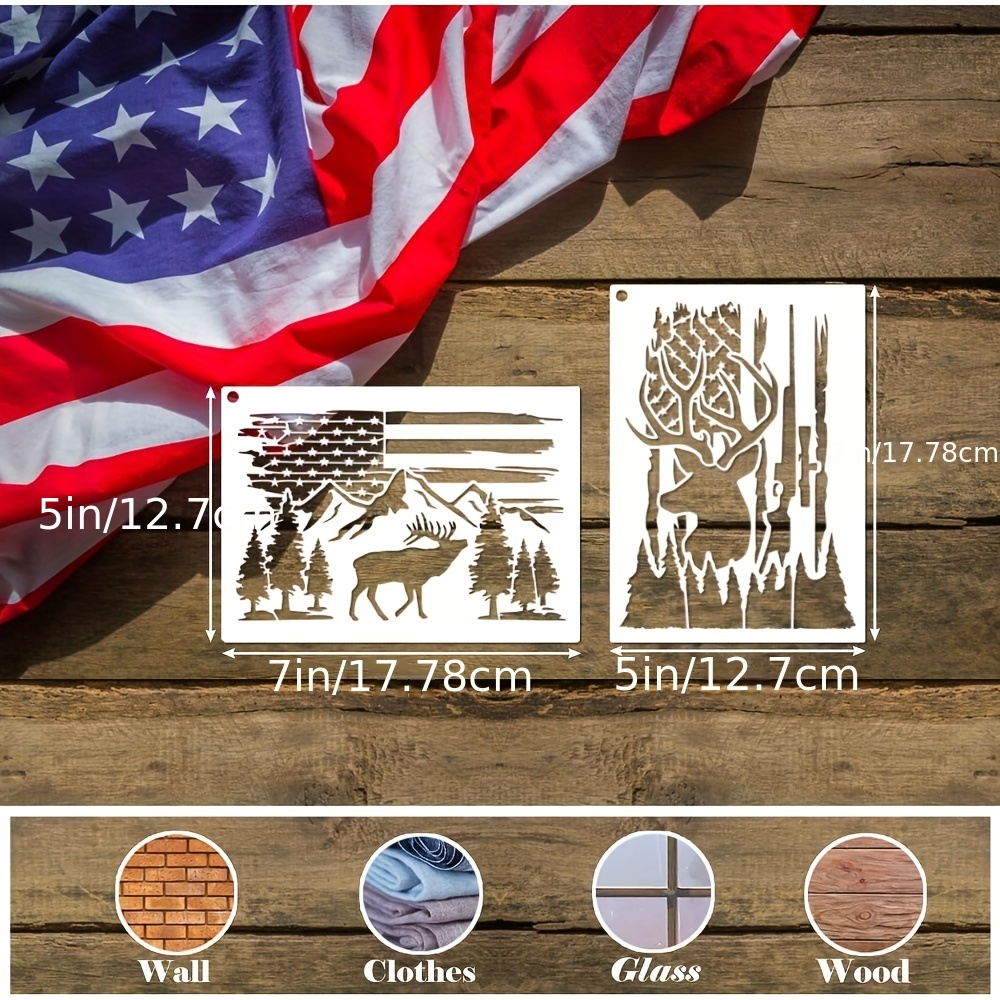 Large American Flag Stencil Star Stencils for Painting 50 Stars Military  Template for Flag Patriotic Wood Burning Stencils for Spray Painting on  Shirt