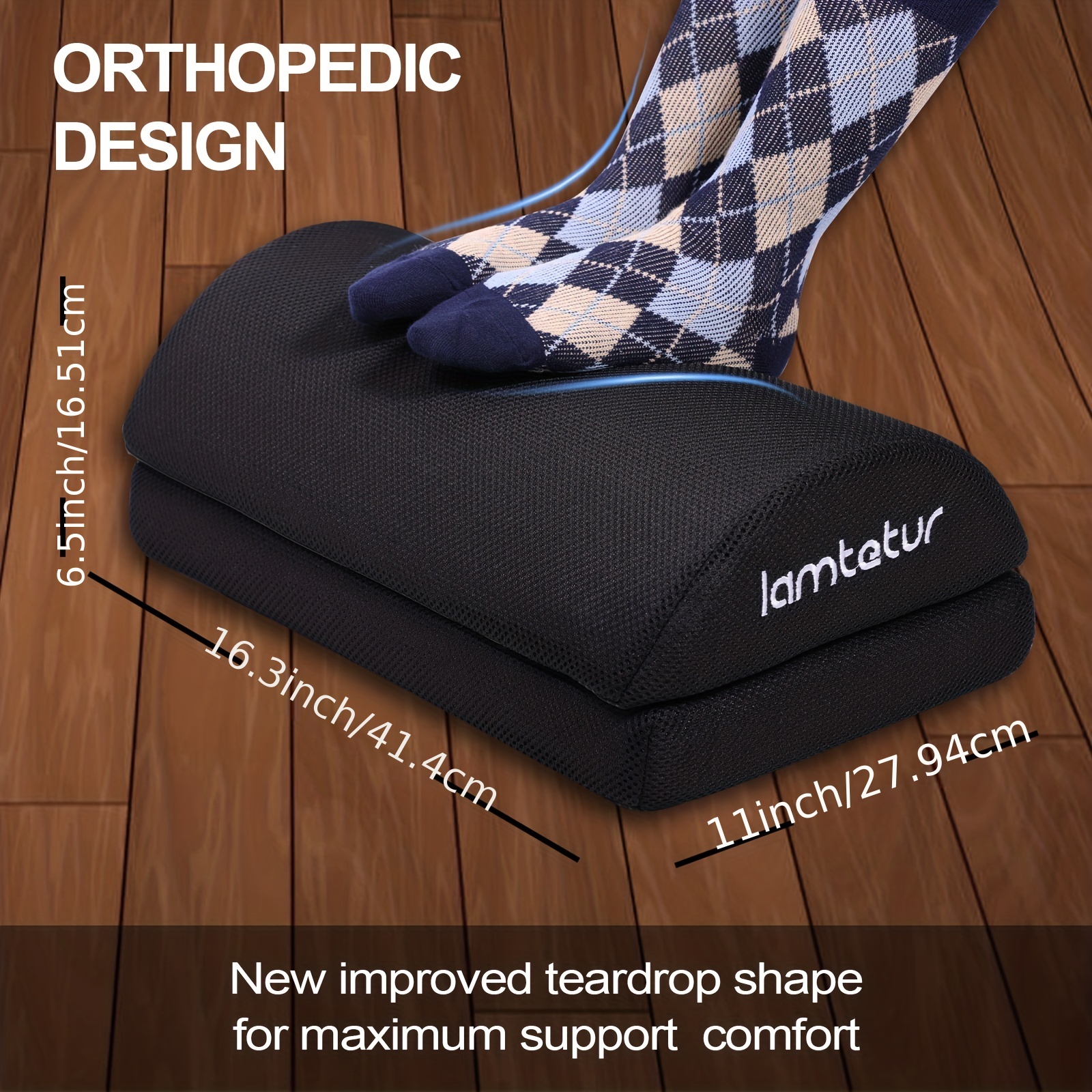 Ergonomic Design Adjustable Memory Foam Foot Rest Under Desk at
