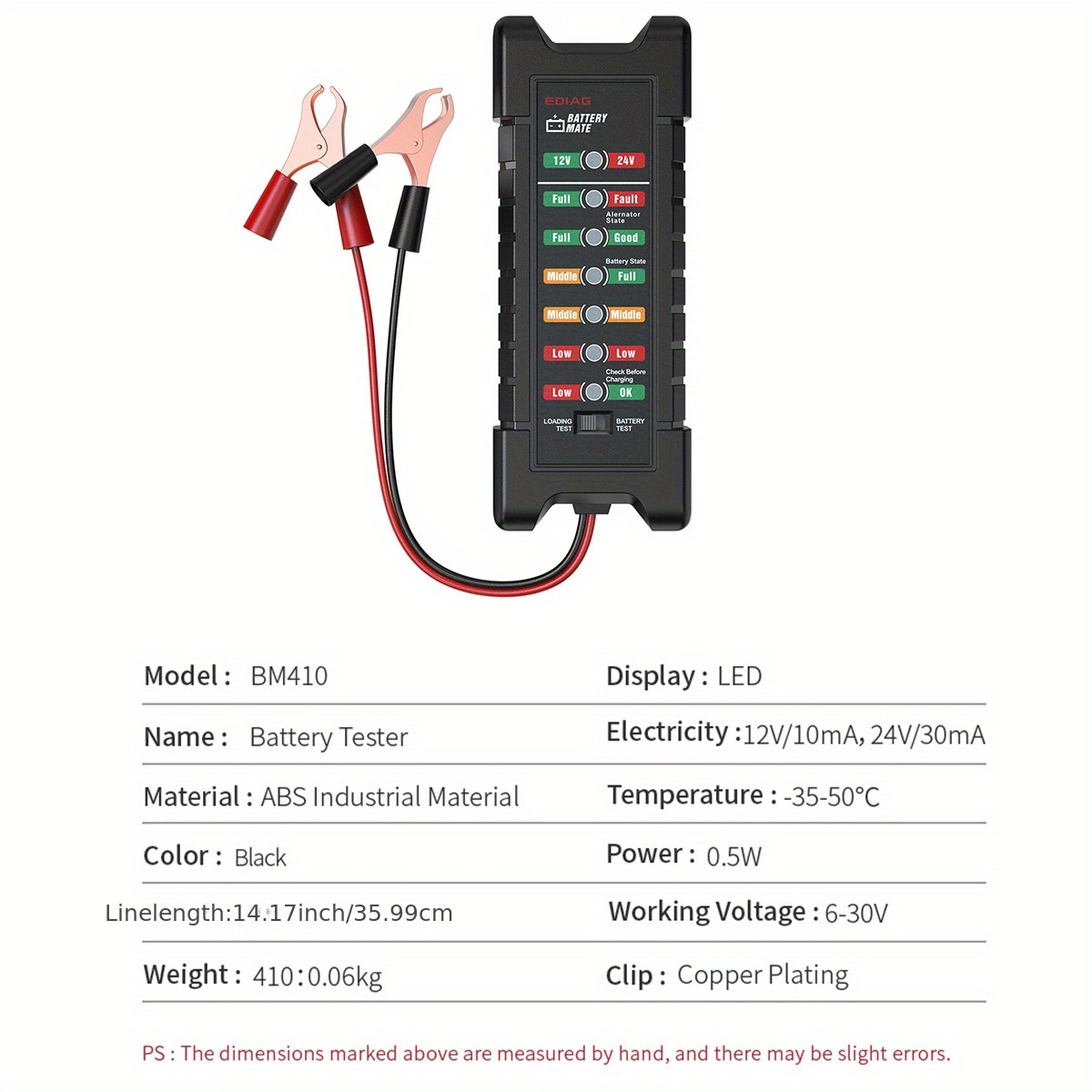 Acheter Testeur de batterie de voiture Portable 12V24V, outil de test de  batterie à quatre fils de haute précision, démarrage et