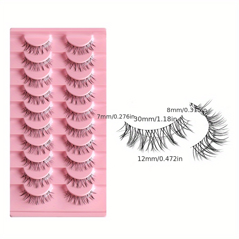 10 Pairs Cat Eye Lashes w/ Transparent Stems
