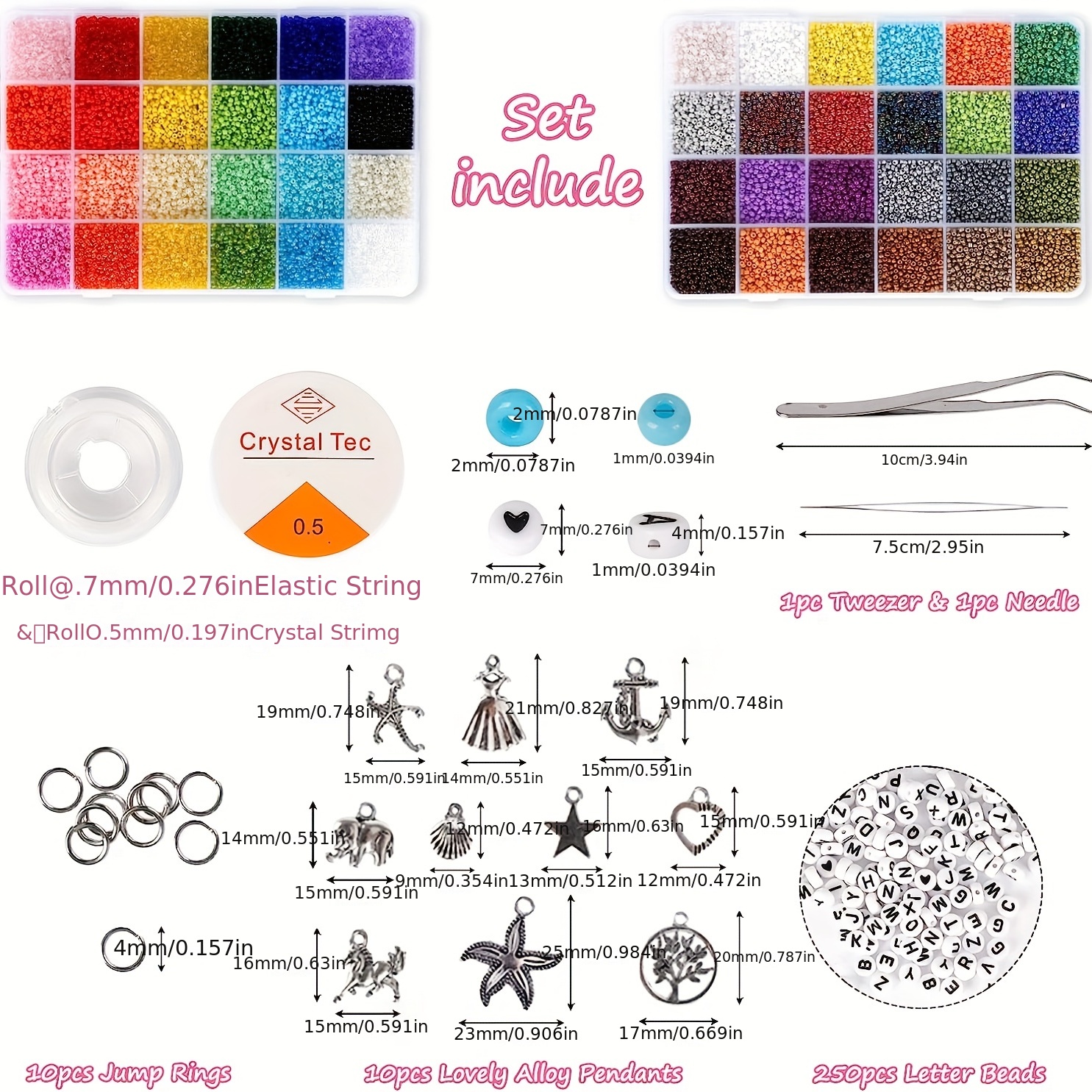 Glass Seed Beads For Jewelry Making Kit Alphabet Letter - Temu
