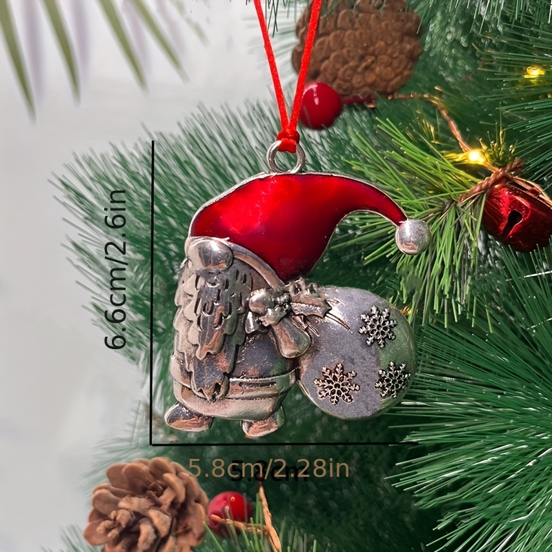 1pc Vintage Silver Alloy Christmas Tree Decoration Pendant With Santa Claus  Keychain And Christmas Decorative Accessories