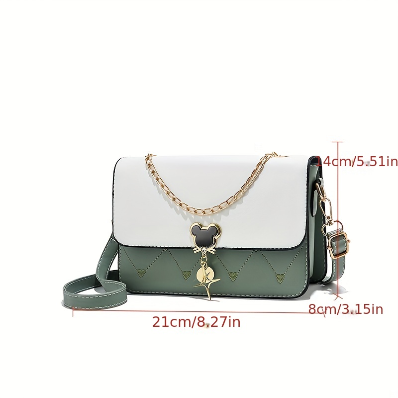 Embroidery Crossbody Bags for Women Chain Coin Purse Heart Bag