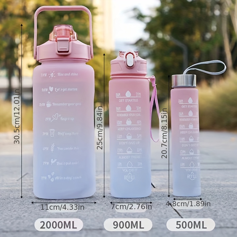 Journey Large Capacity Portable Outdoor Sport Cup with Straw Travel Water Drinking Bottles(Pink,1000ml)