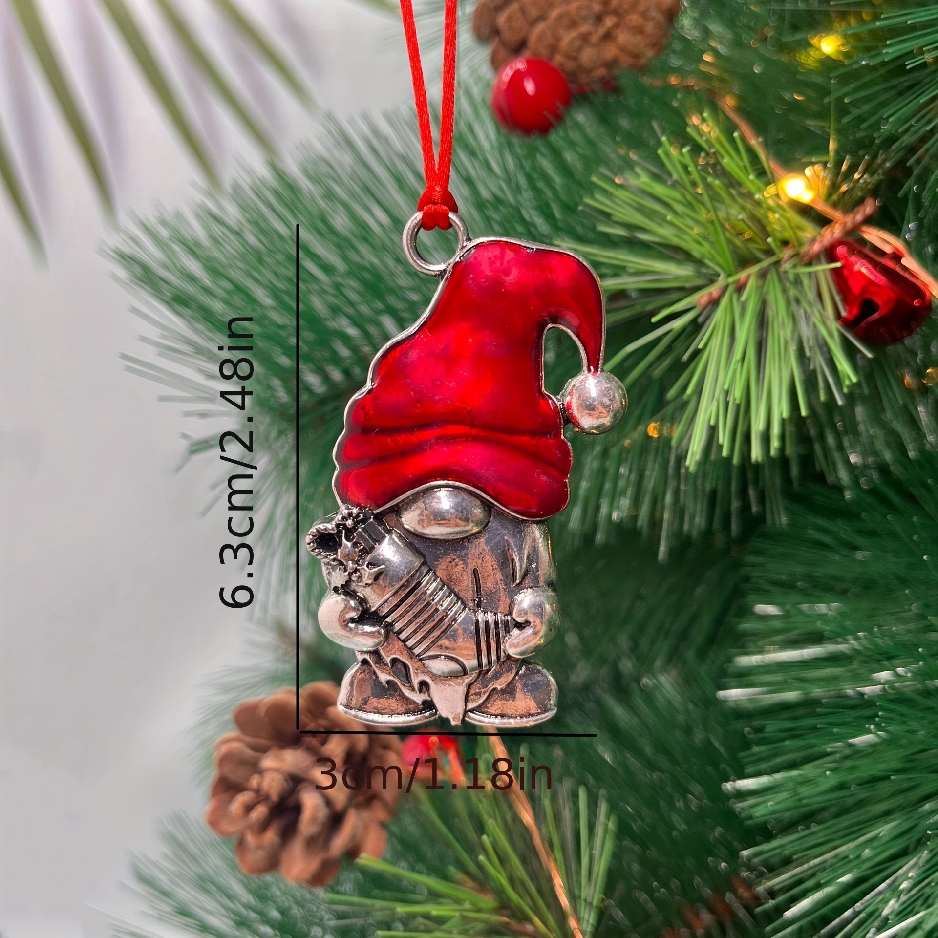 1pc Vintage Silver Alloy Christmas Tree Decoration Pendant With Santa Claus  Keychain And Christmas Decorative Accessories