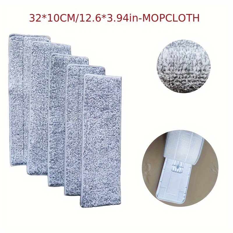 5pcs, Washable Durable Replacement Microfiber Pads, Dust Push Mop Cleaning  Supplies, Cloth For Flat Squeeze Mop 33X12CM/12.99X4.72inch