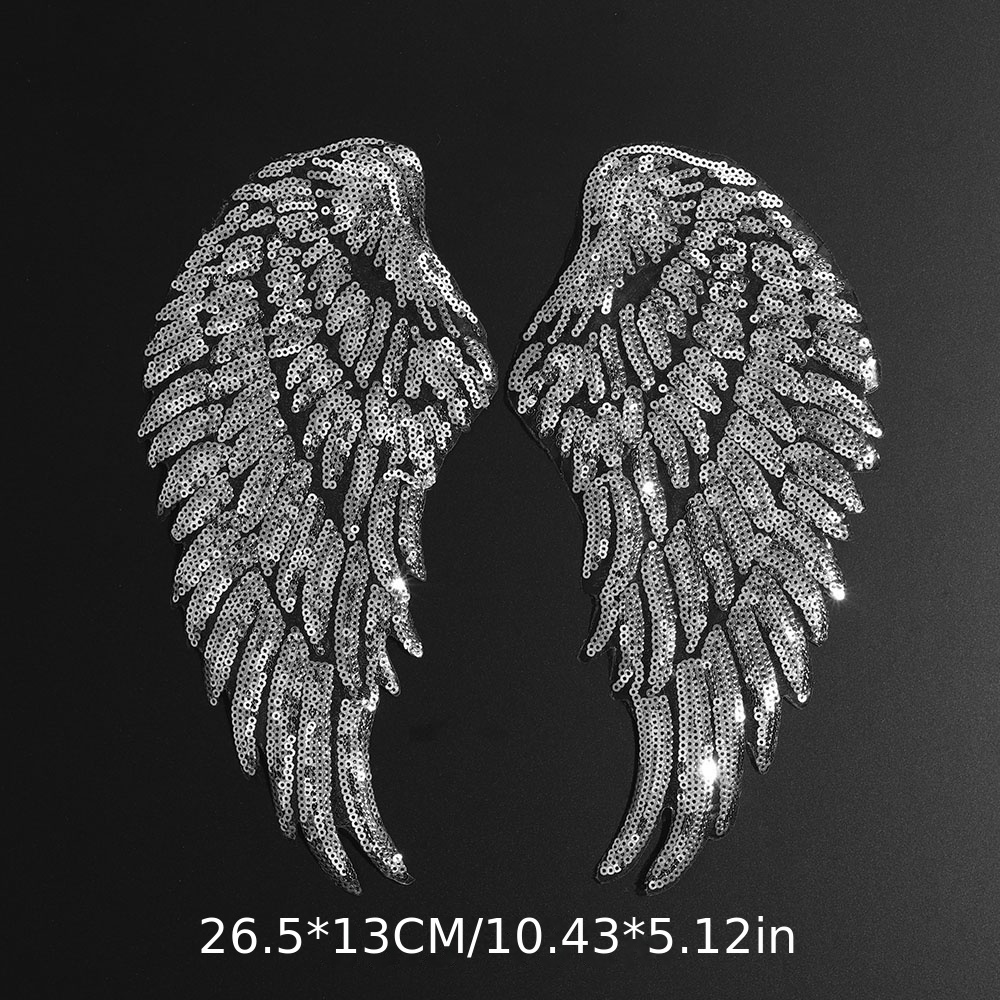 Sequin Wings Patches, Embroidered Badges Clothes DIY Decoration Sticker
