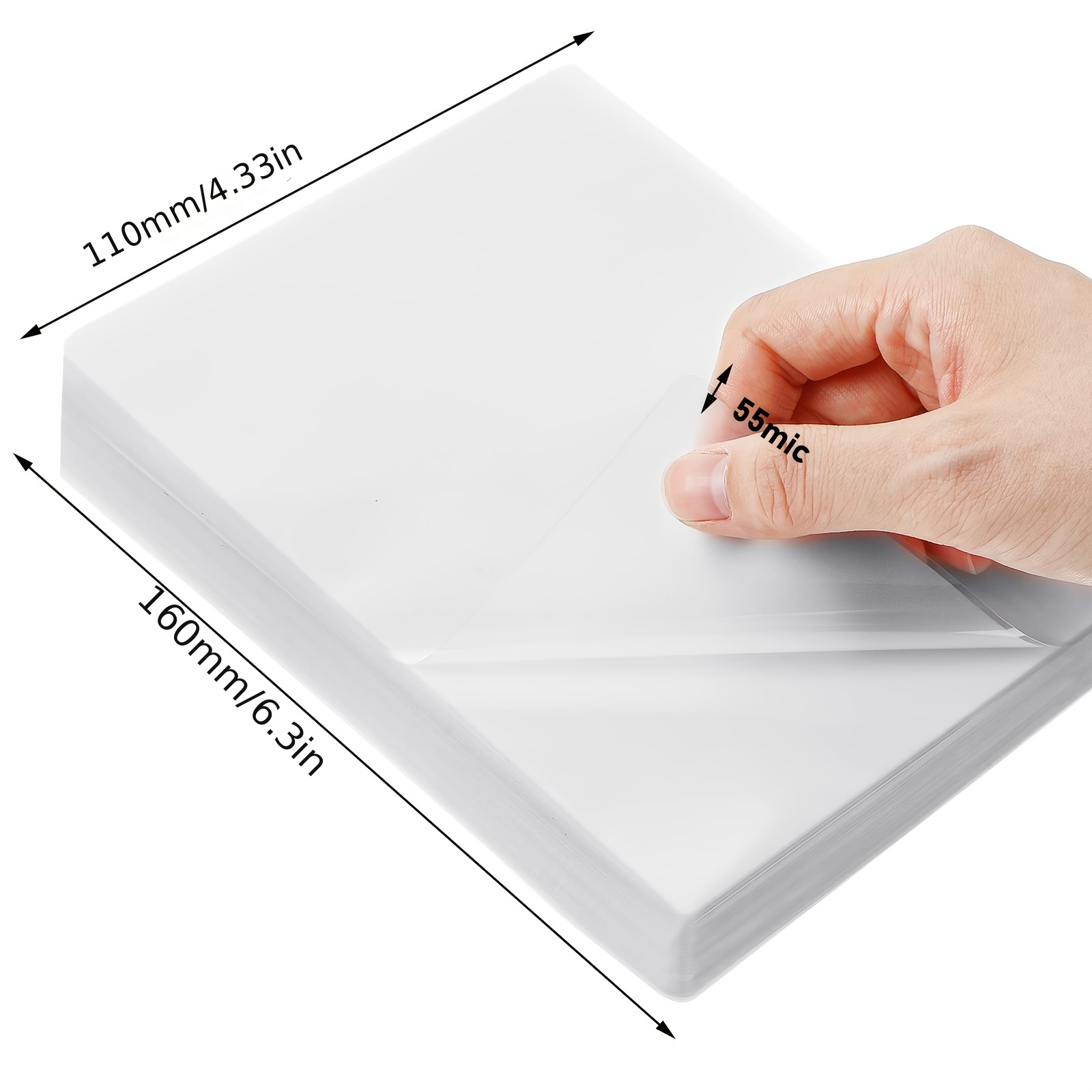 100pcs pack of 4 33 x 6 3 inch thermal laminating pouches available in clear paper plastic paper glossy and office laminating options suitable for letters photos cards and id badges