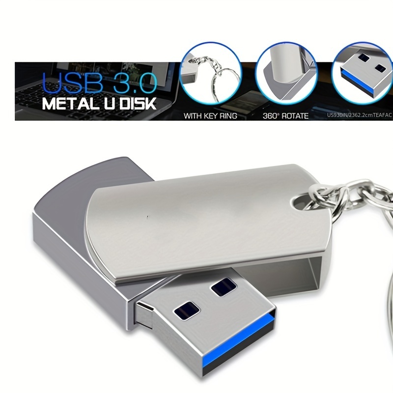 Métal De Haute Qualité Rotation 64 Go 128 Go 256 Go 512 Go Clé USB