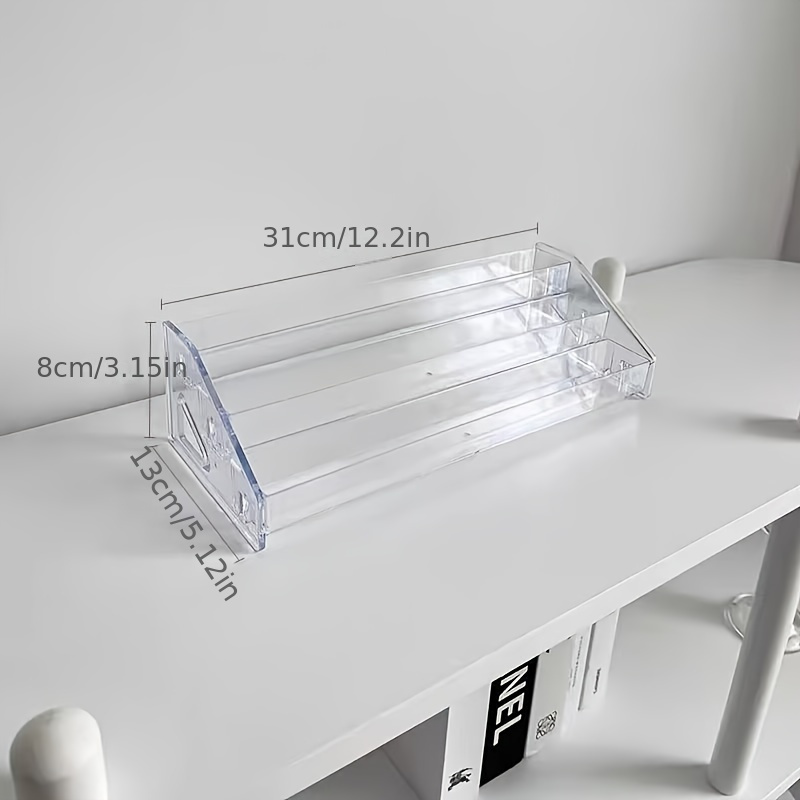 TEMU Clear Makeup Organizer - Detachable Display Stand For Lipstick, Nail Polish, Adhesives & More, Lightweight Design, Lipstick, Nail Polish, Adhesive, Badge Card Storage