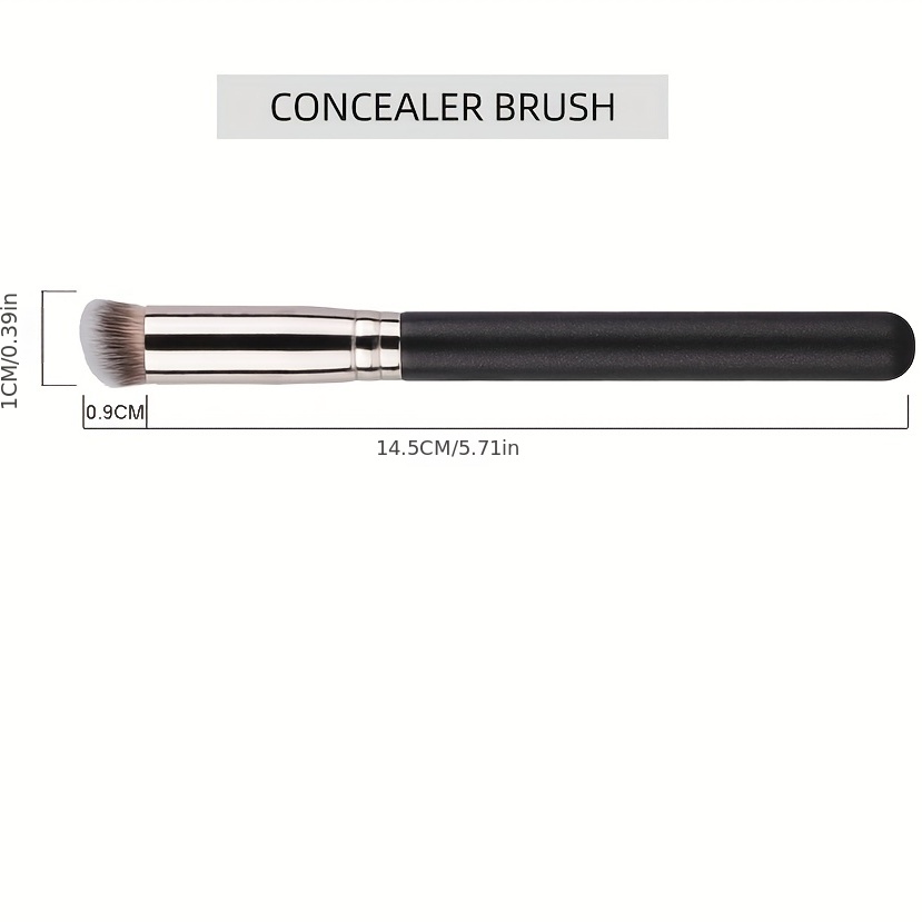 Under Eye Concealer Brush Mini Angled Flat Top Kabuki Nose Contour Brush  Soft Dense Bristles Full Coverage For Concealing Blending Setting Buffing