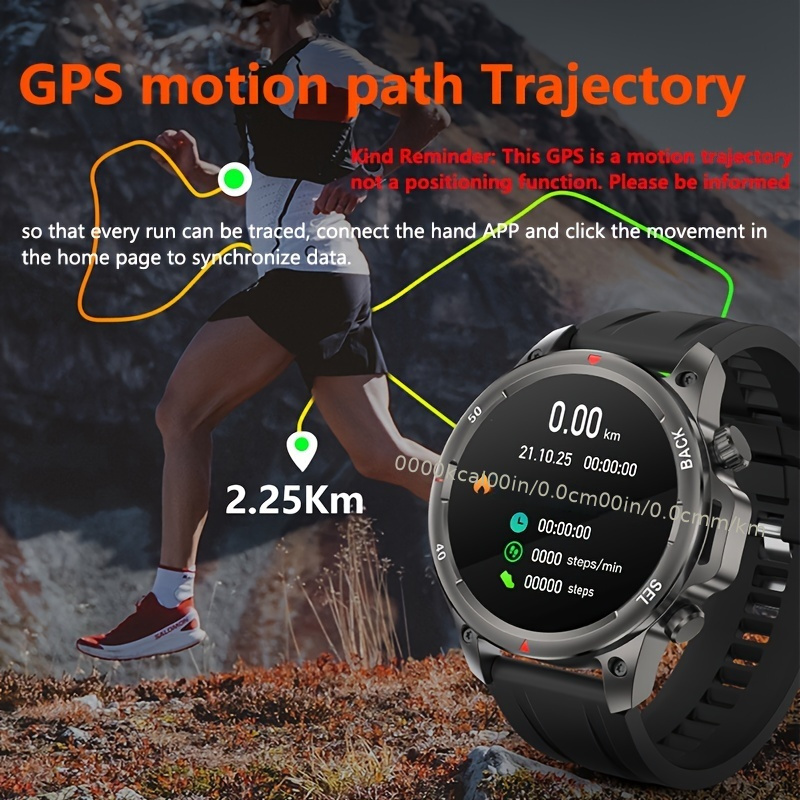 Men's Smartwatch HD LED Display, AI Voice Assistant, Wireless Calling, GPS Tracker, Compass, Fitness Tracker with Stainless Steel/Silicone Band_voghion.com