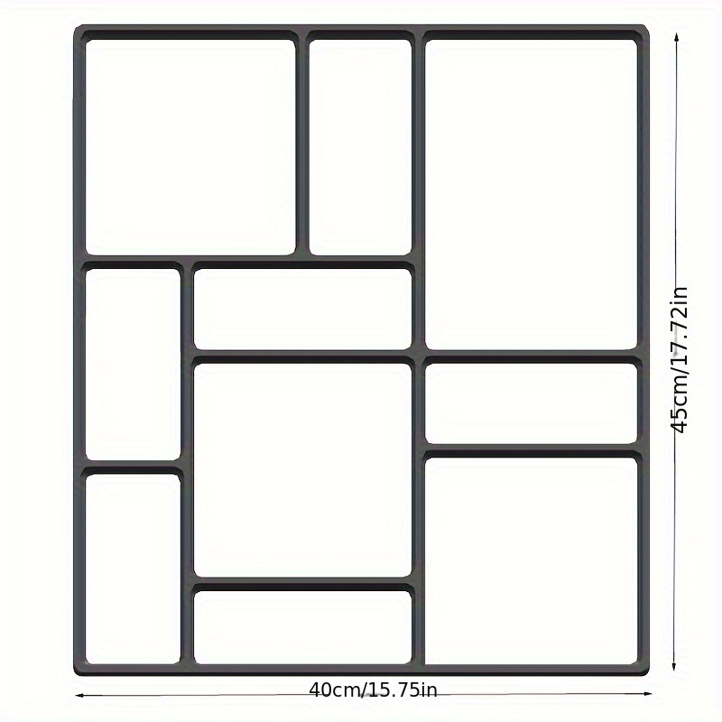 TEMU 1pc Reusable Black Plastic Concrete Mold For & Garden - Durable, Easy- For Home Improvement Projects, Garden Pathway Molds, Home Improvement
