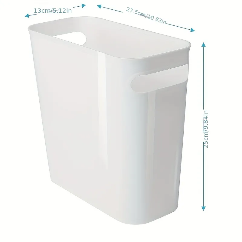 2個のプラスチック製の小さなゴミ箱、内蔵ハンドル付き白いゴミ箱、リビングルーム、キッチン、バスルーム、寝室、オフィス寮用の超薄型狭いスリットゴミ箱  ホーム・キッチン Temu Japan