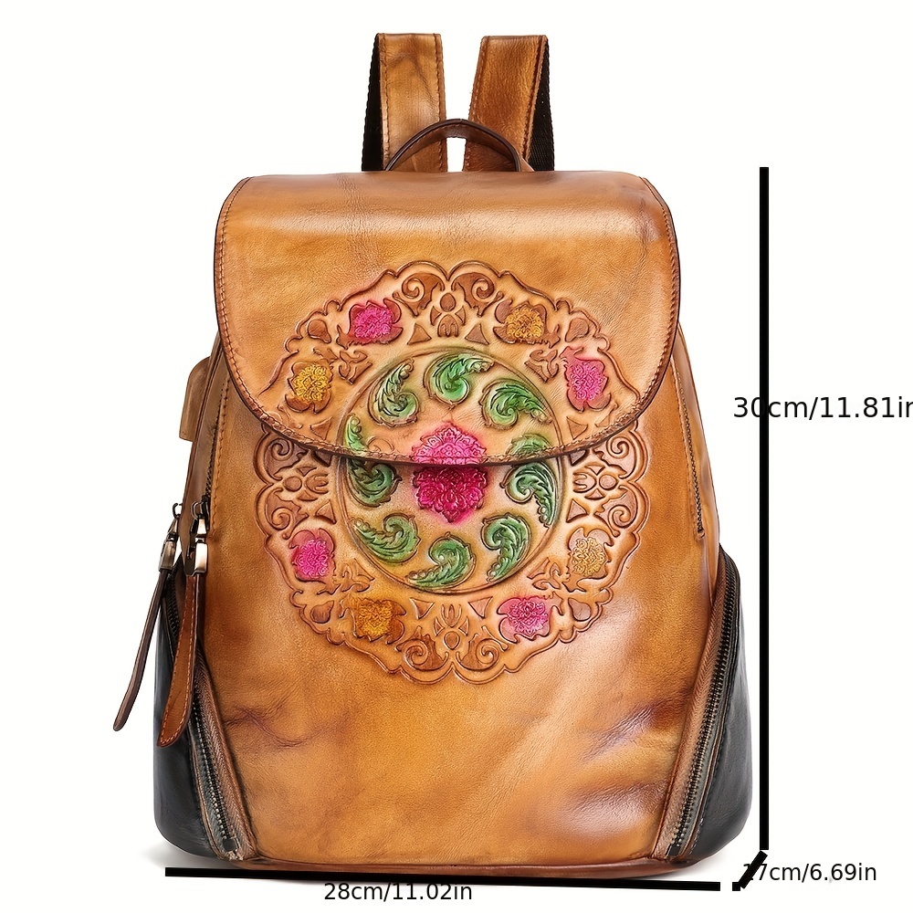 Vintage Bohemian Backpack Purse, Retro Ethnic Style Travel Daypack, Women's  Boho School Knapsack (cut Random) - Temu