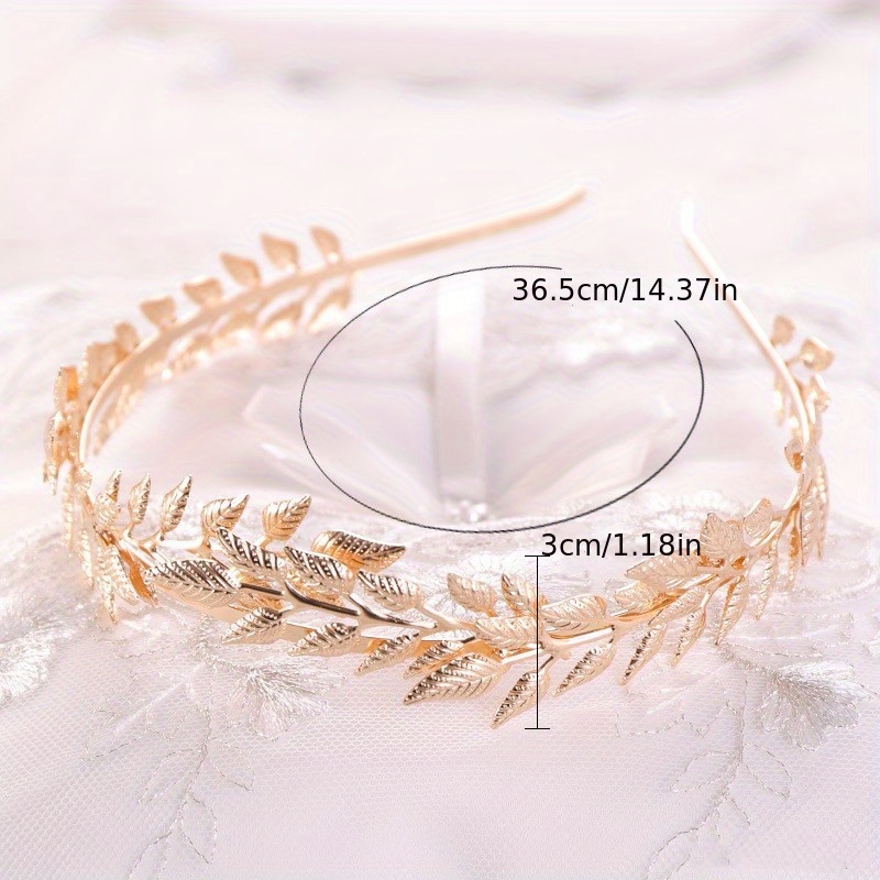 Baroque Leaves Decor Tiara Crown Headband Bridal Hair Accessories