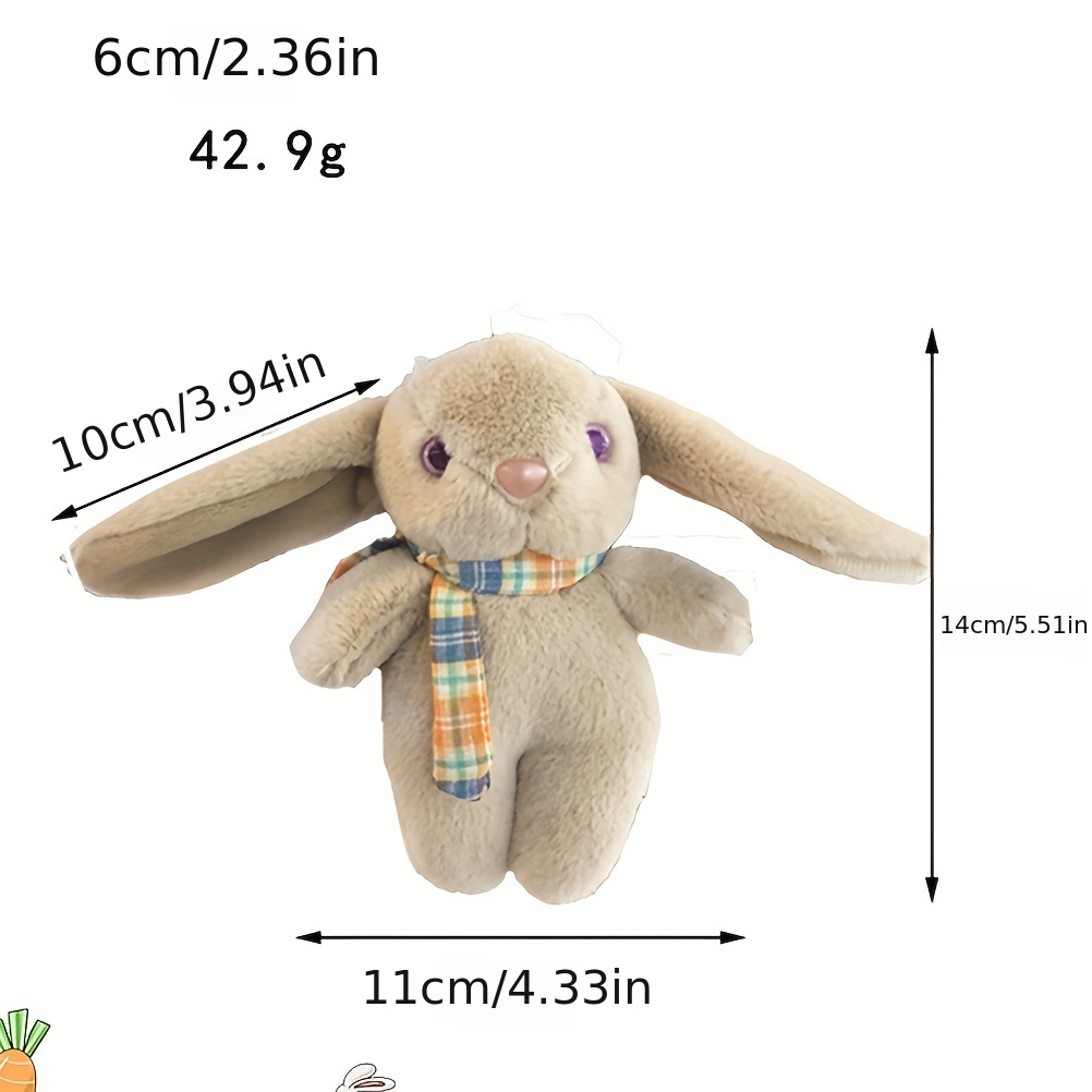 1pc Cartoon Rabbit Doll Keychain Cute Fuzzy Animal Key Ring Purse Bag  Backpack Car Charm Women Boys Girls Childrens Day Gift, High-quality &  Affordable