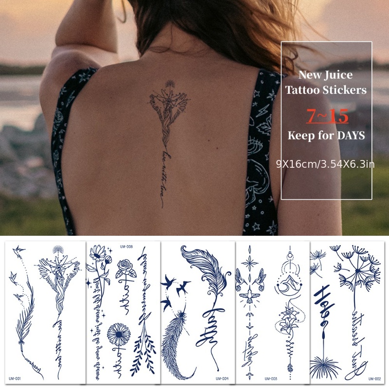 Colorful Fantasy Feathers Waterproof Temporary Tattoo - Temu