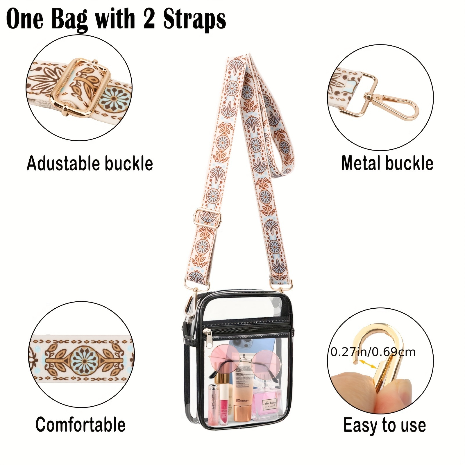 Trendy Clear Square Crossbody Bag, Solid Color Shoulder Bag With Envelope  Bag, Perfect Underarm Bag For Everyday Use - Temu Austria