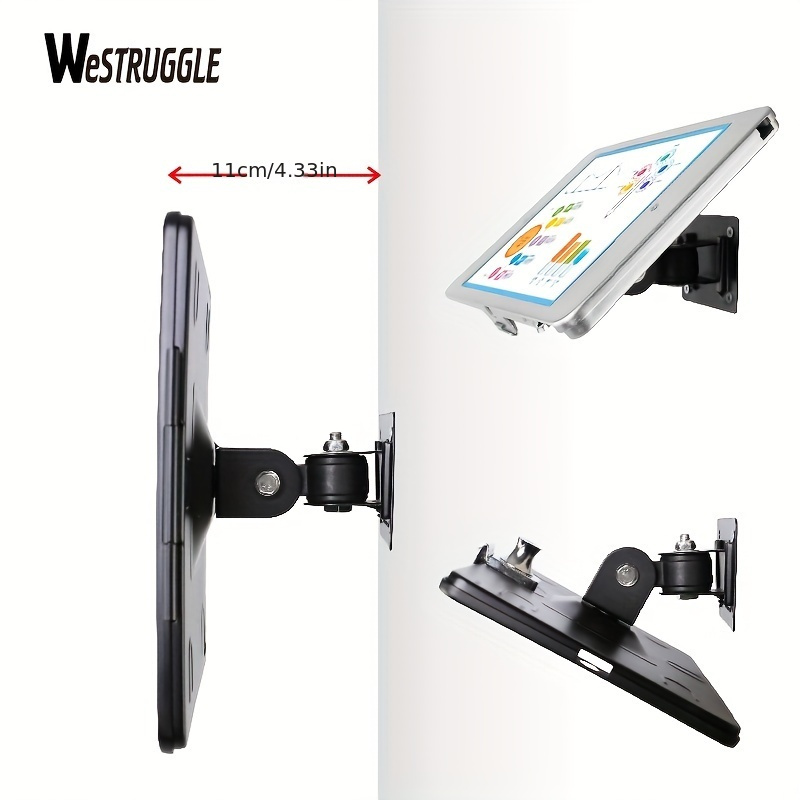 On Wall Mount Holder For IPad 9.7-Inch (2th, 3th, 4th, 5th, 6th Gen.&Air1,  Air2), With Anti Theft Security Lock And Key, Rotate Design Arbitrary Adjus