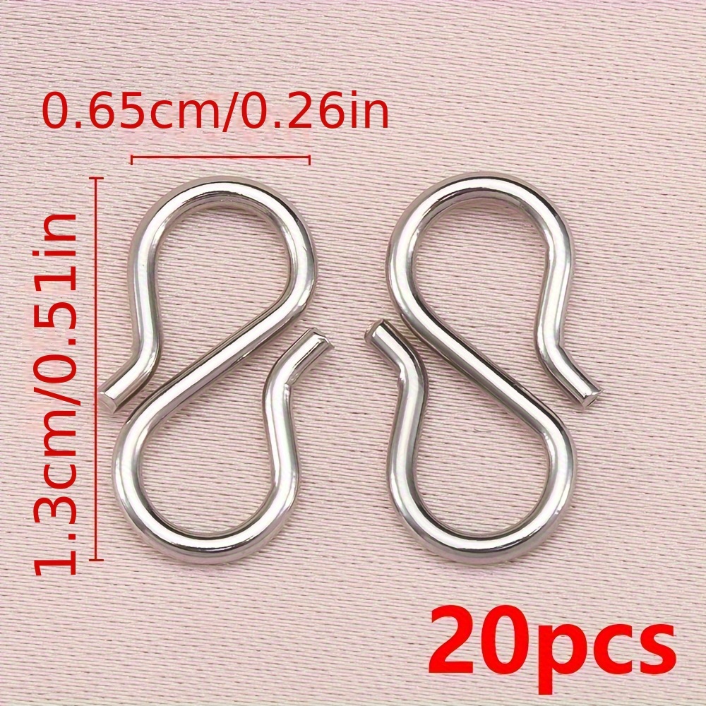 20pcs Stainless Steel Hook Necklace Clasp Bracelet End Connecting Clasp Jewelry Making Jewelry Additions