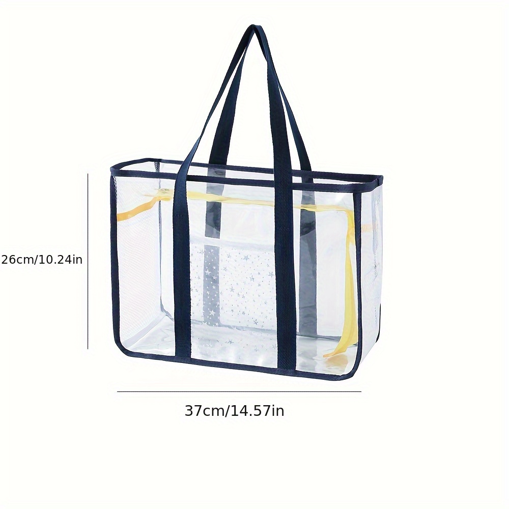 Clear PVC Handbag, Travel PVC Storage Bag, Large Capacity Shoulder Bag,Temu