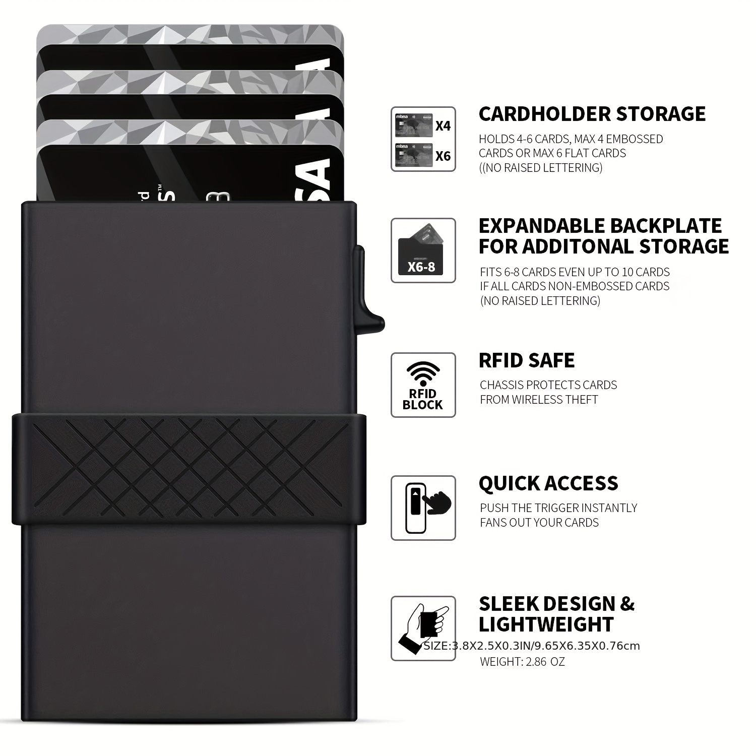 Slim Card Holder Wallet For Men Aluminum Alloy Pop Up Card Case With