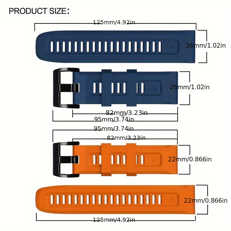 [Popular Choice] Silicone Quick Release Sport Strap 26mm/22mm for Garmin Fenix 5, 5X Plus, 6, 6X Pro, 7, 7X, Forerunner 945, 935, Instinct 2X - Durable Non-Woven Smart Watch Wristband with Hook-and-Loop Fastener details 4