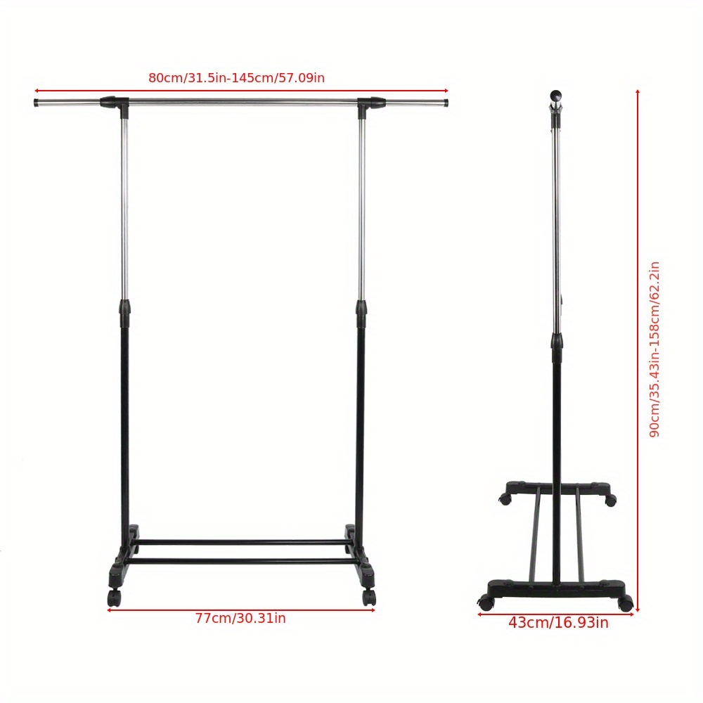 Single Pole Drying Rack For Storing Clothes, Sturdy And Durable, Black., Drying Racks
